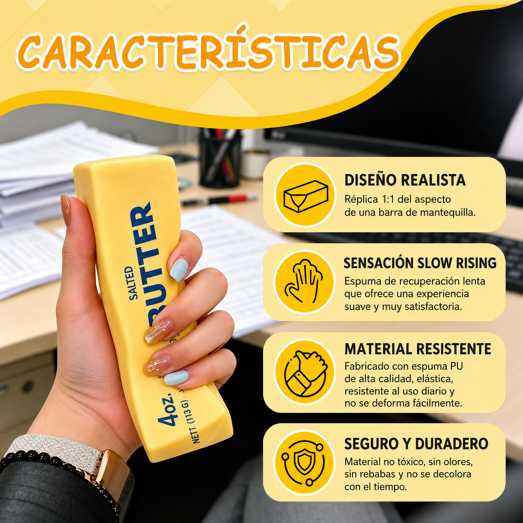 Detalle del material de espuma de alta densidad y efecto slow rising de ButterZen