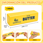 Dimensiones y medidas del squishy con forma de barra de mantequilla 4 oz
